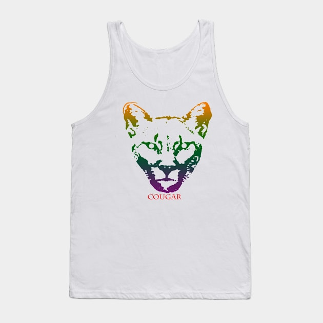 The cougar head is Violet, Green, Orange Tank Top by best seller shop